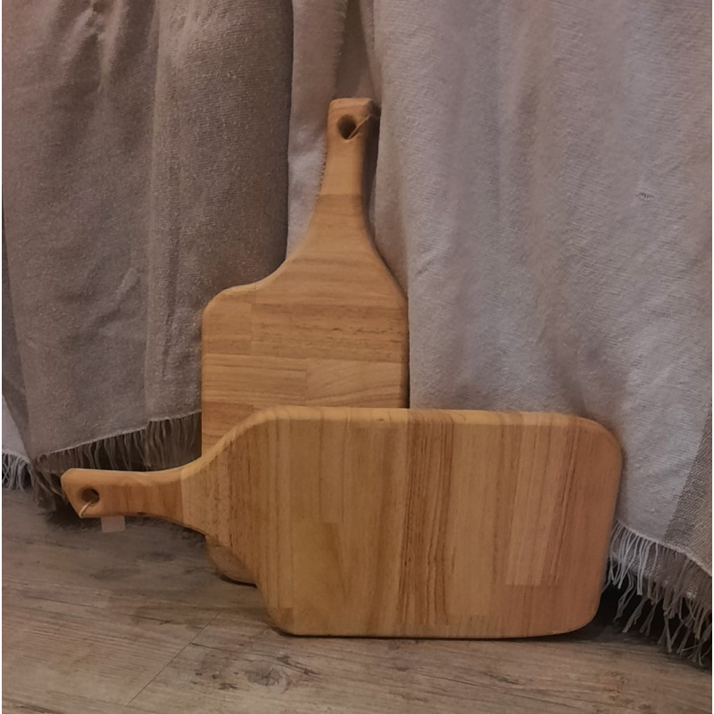 Planche à Découper XL En Bois D'hévéa Et D'acacia - 50x38x4 Cm, Certifiée FSC - Avec Rainure à Jus, Poignées, Support Tablette