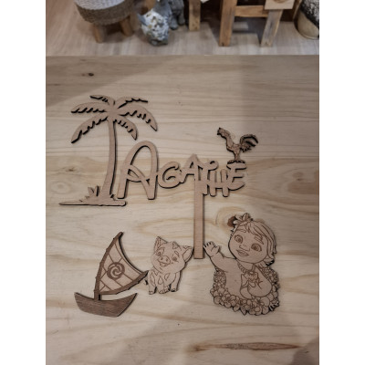 Topper Cake " Palmier  Vaiana 2 "