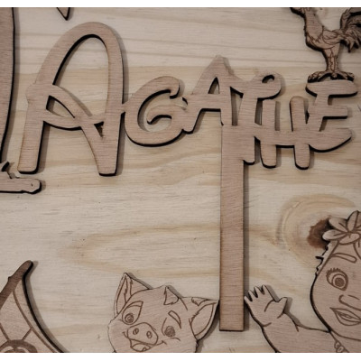 Topper Cake " Prénom " en bois