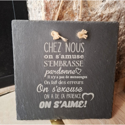 Ardoise citation, " Chez...