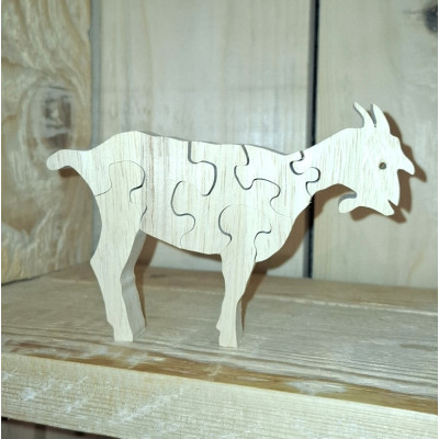 Chèvre puzzle en bois