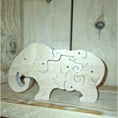 puzzle Eléphante et ses 6...