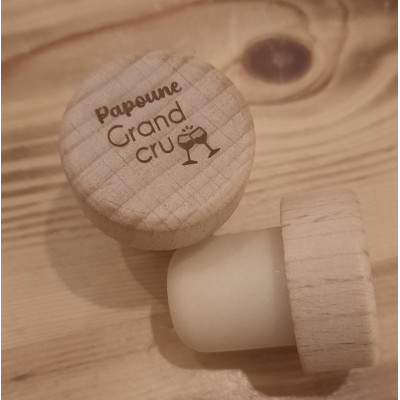 Bouchon liège personnalisé a offrir cadeau bouteille de vin